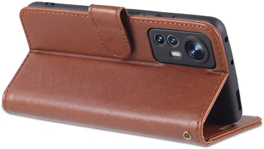 AZNS Xiaomi 12 / 12X Hoesje Wallet Book Case Kunstleer Bruin afbeelding 8