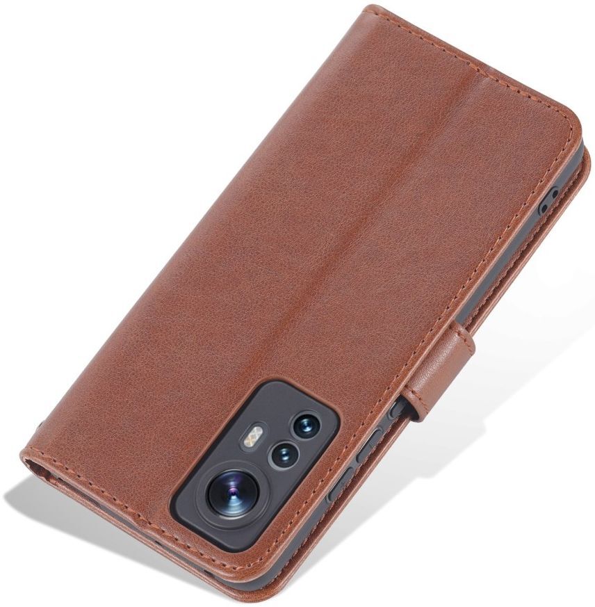 AZNS Xiaomi 12 / 12X Hoesje Wallet Book Case Kunstleer Bruin afbeelding 9