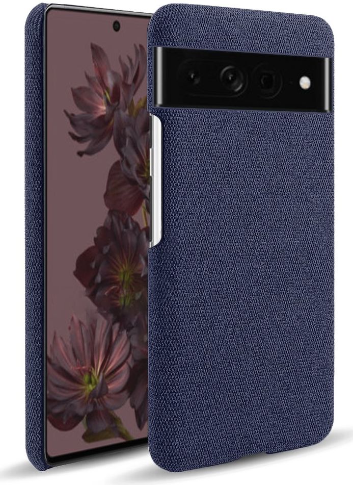 Google Pixel 7 Pro Hoesje met Stoffen Afwerking Blauw afbeelding 6
