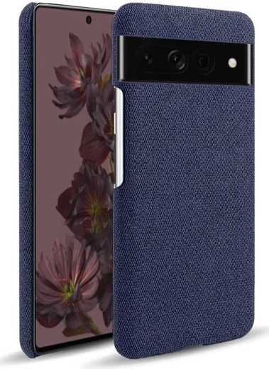 Google Pixel 7 Pro Hoesje met Stoffen Afwerking Blauw afbeelding 6