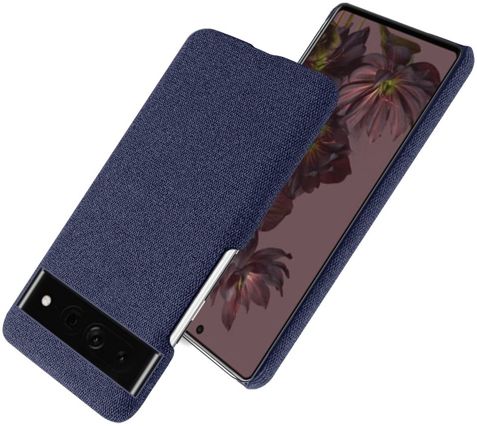 Google Pixel 7 Pro Hoesje met Stoffen Afwerking Blauw afbeelding 7