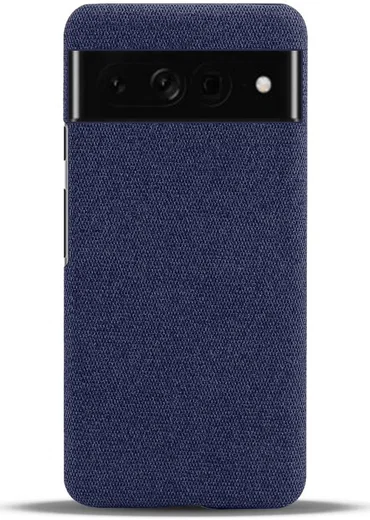 Google Pixel 7 Pro Hoesje met Stoffen Afwerking Blauw afbeelding 8