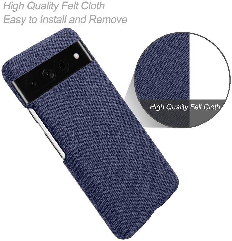 Google Pixel 7 Pro Hoesje met Stoffen Afwerking Blauw afbeelding 9