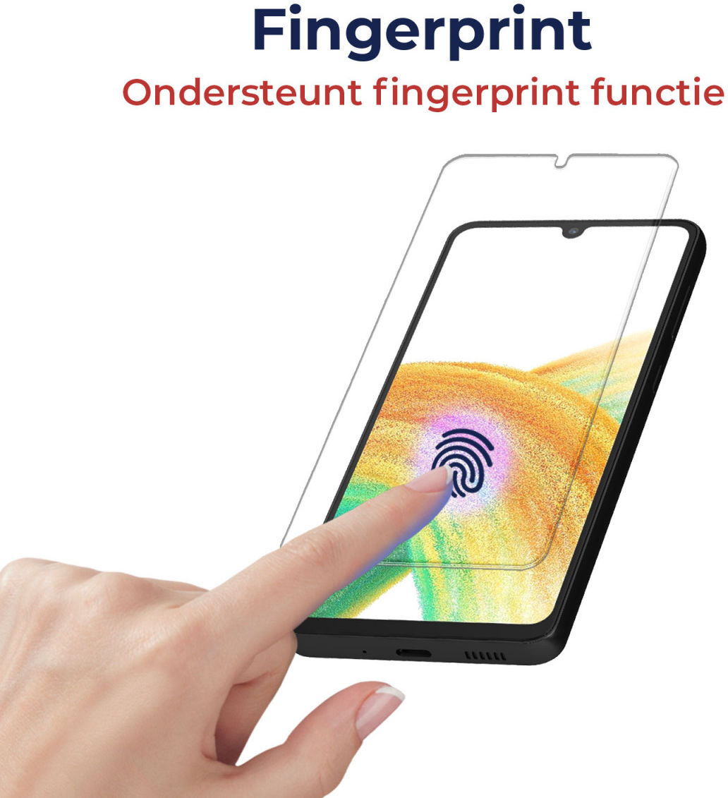 Rosso Samsung Galaxy A33 Tempered Glass Fingerprint en Case Friendly afbeelding 2