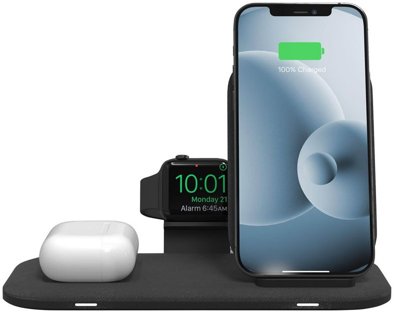 Mophie 3-in-1 Draadloze Oplader met Standaard voor Apple Watch Zwart afbeelding 1