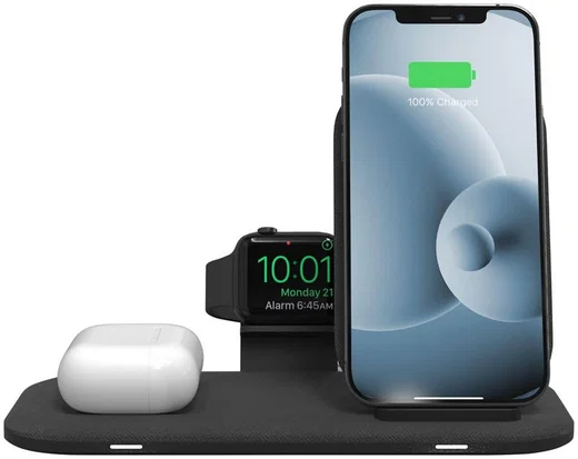 Mophie 3-in-1 Draadloze Oplader met Standaard voor Apple Watch Zwart afbeelding 1