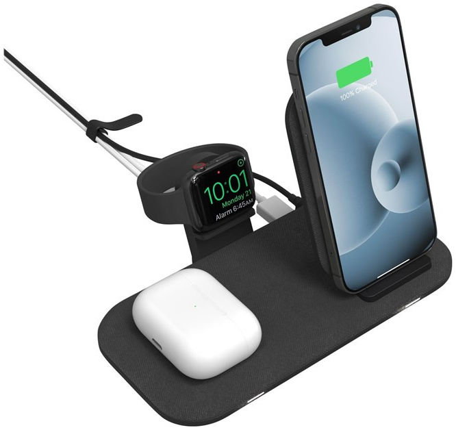 Mophie 3-in-1 Draadloze Oplader met Standaard voor Apple Watch Zwart afbeelding 3