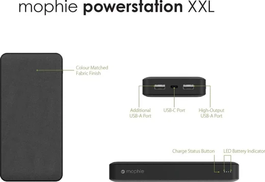 Mophie Powerstation XXL Powerbank 20.000 mAh 18W PD Zwart afbeelding 6