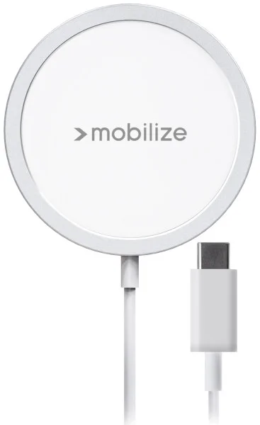 Mobilize 15W Magnetische en Draadloze MagSafe Oplader Aluminium Wit afbeelding 1