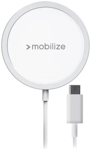 Mobilize 15W Magnetische en Draadloze MagSafe Oplader Aluminium Wit afbeelding 1