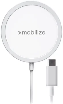 Mobilize 15W Magnetische en Draadloze MagSafe Oplader Aluminium Wit