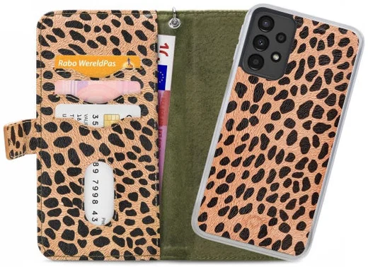 Mobilize Wallet Zipper Samsung Galaxy A13 4G Hoesje Olive Leopard afbeelding 1
