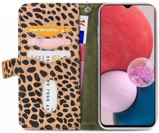 Mobilize Wallet Zipper Samsung Galaxy A13 4G Hoesje Olive Leopard afbeelding 3