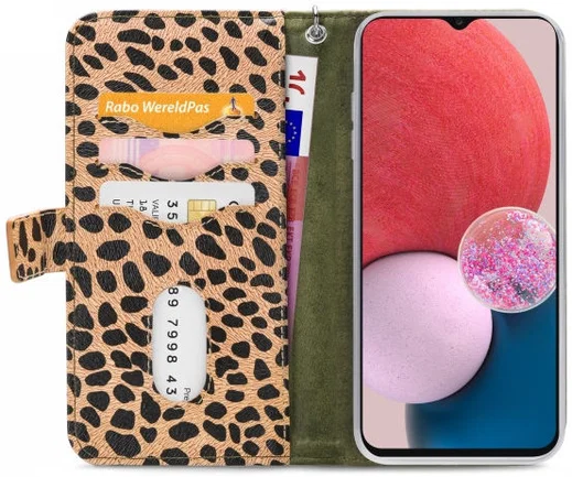 Mobilize Wallet Zipper Samsung Galaxy A13 4G Hoesje Olive Leopard afbeelding 3