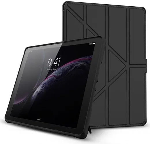 ITSKINS Hybrid Folio Apple iPad 9.7 Hoes Book Case Echt Leer Zwart afbeelding 1