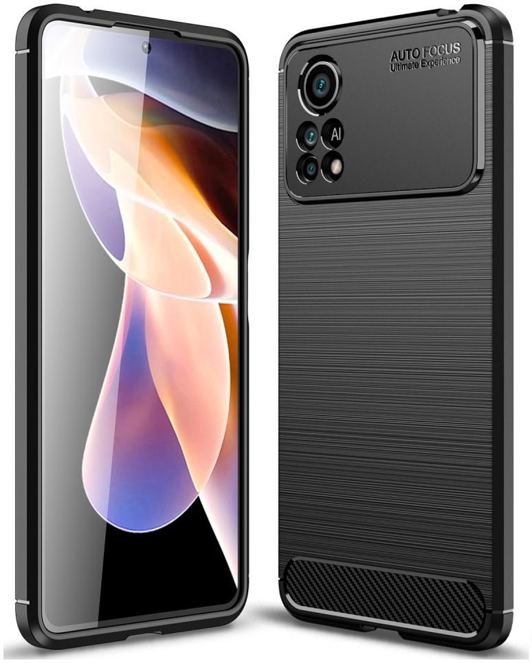 Xiaomi Poco X4 Pro Hoesje Geborsteld TPU Flexibele Back Cover Zwart afbeelding 4
