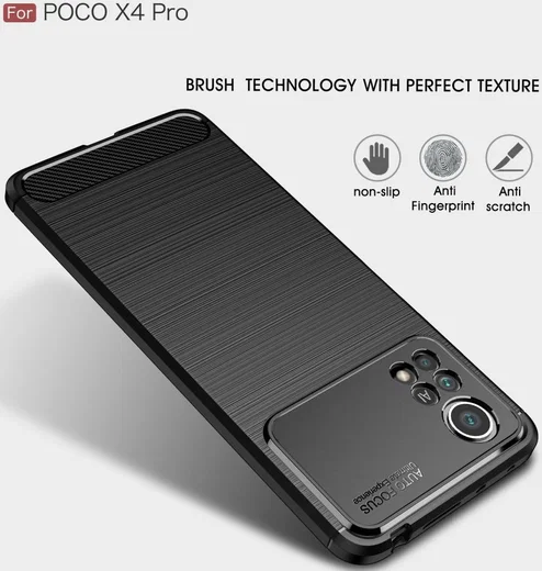 Xiaomi Poco X4 Pro Hoesje Geborsteld TPU Flexibele Back Cover Zwart afbeelding 7