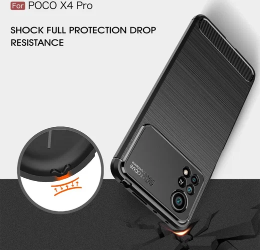Xiaomi Poco X4 Pro Hoesje Geborsteld TPU Flexibele Back Cover Zwart afbeelding 5