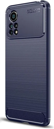 Xiaomi Poco X4 Pro Hoesje Geborsteld TPU Flexibele Back Cover Blauw afbeelding 1