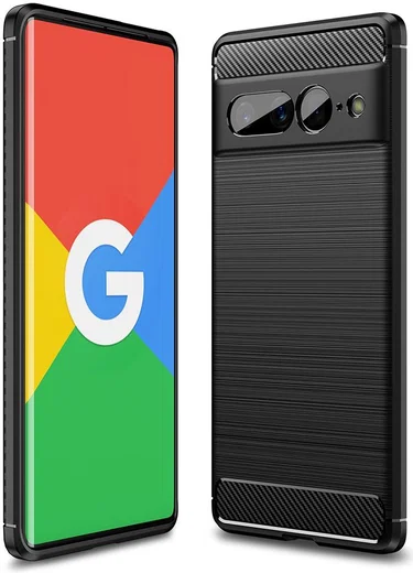 Google Pixel 7 Pro Hoesje Geborsteld TPU Back Cover Zwart afbeelding 4