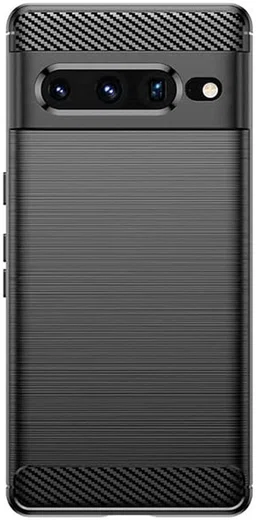 Google Pixel 7 Pro Hoesje Geborsteld TPU Back Cover Zwart afbeelding 2