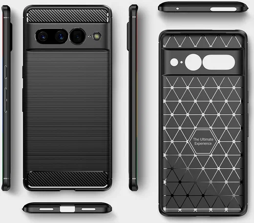 Google Pixel 7 Pro Hoesje Geborsteld TPU Back Cover Zwart afbeelding 12