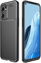 Oppo Find X5 Lite Hoesje Siliconen Carbon TPU Back Cover Zwart afbeelding