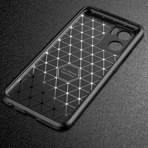 Oppo Find X5 Lite Hoesje Siliconen Carbon TPU Back Cover Zwart afbeelding 7