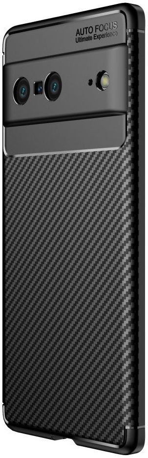 Google Pixel 7 Hoesje Siliconen Carbon TPU Back Cover Zwart afbeelding 1