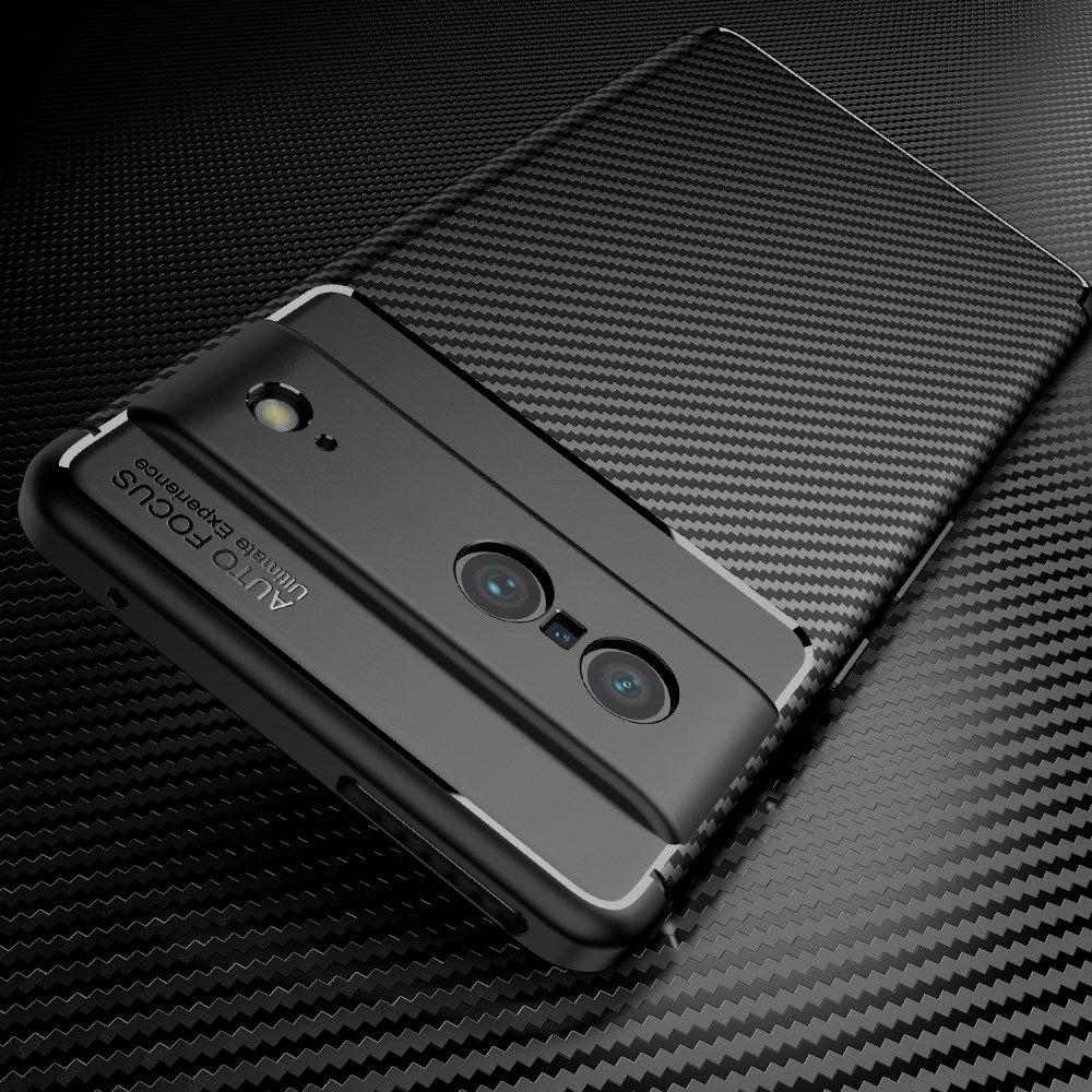 Google Pixel 7 Hoesje Siliconen Carbon TPU Back Cover Zwart afbeelding 6