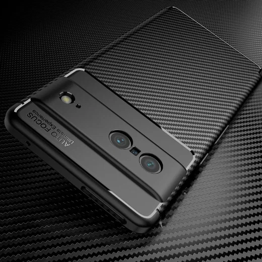 Google Pixel 7 Hoesje Siliconen Carbon TPU Back Cover Zwart afbeelding 6