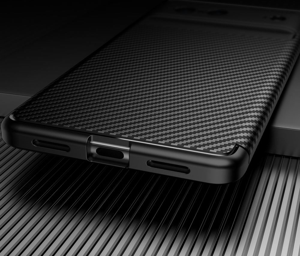 Google Pixel 7 Hoesje Siliconen Carbon TPU Back Cover Zwart afbeelding 7