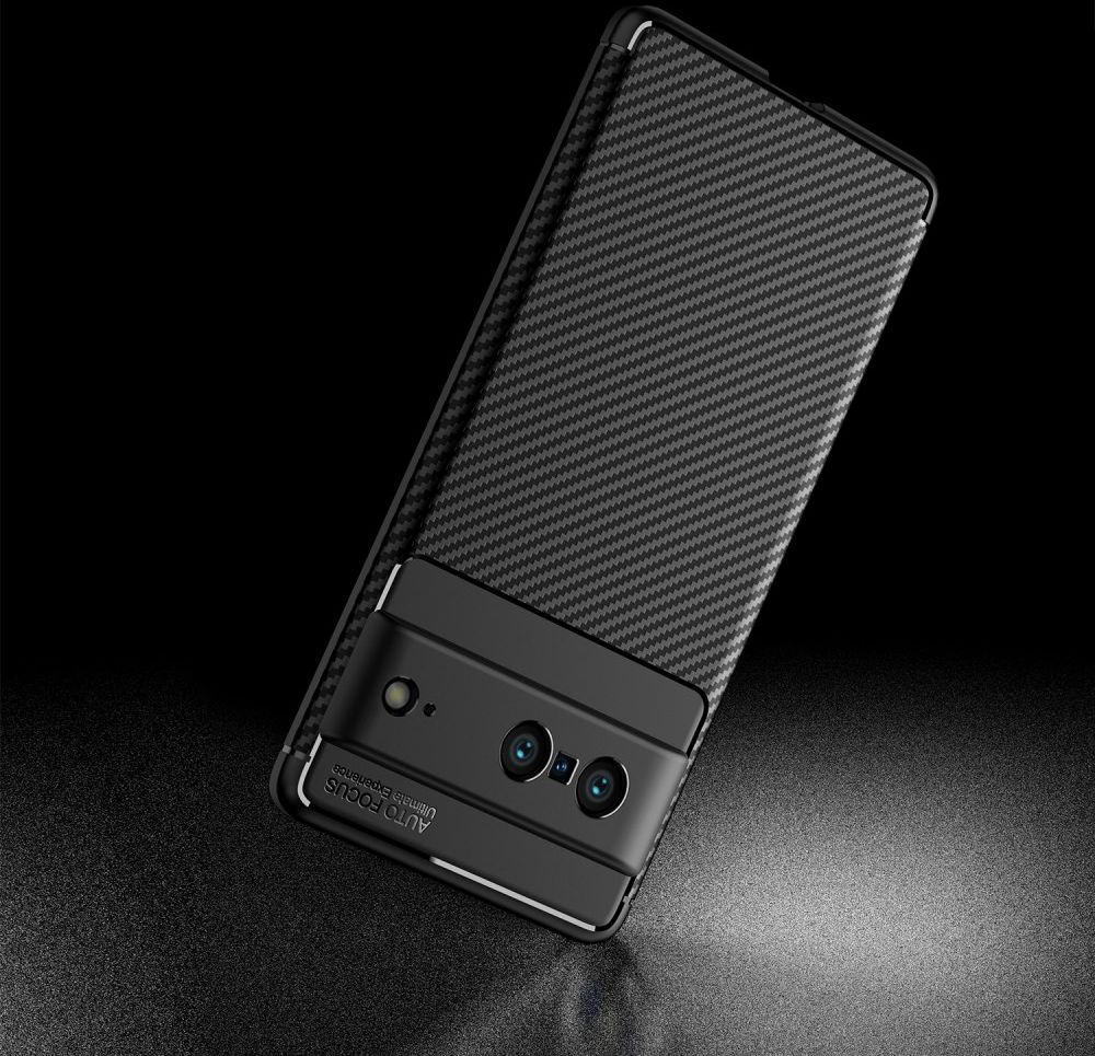Google Pixel 7 Hoesje Siliconen Carbon TPU Back Cover Zwart afbeelding 10