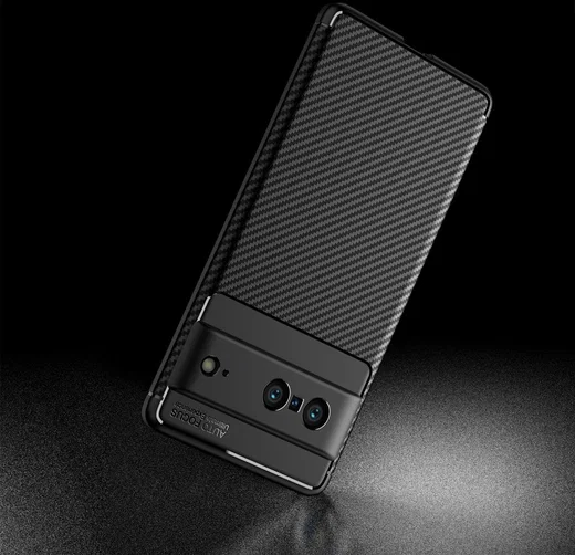 Google Pixel 7 Hoesje Siliconen Carbon TPU Back Cover Zwart afbeelding 10
