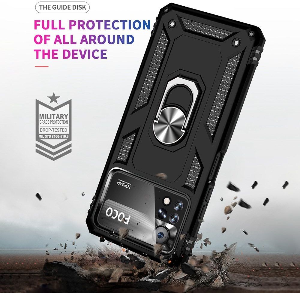 Xiaomi Poco X4 Pro Hoesje Hybride Kickstand Back Cover Zwart afbeelding 4
