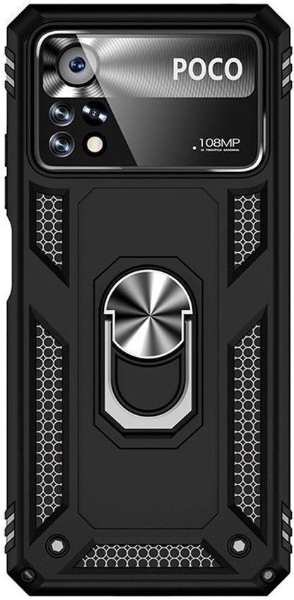 Xiaomi Poco X4 Pro Hoesje Hybride Kickstand Back Cover Zwart afbeelding 2
