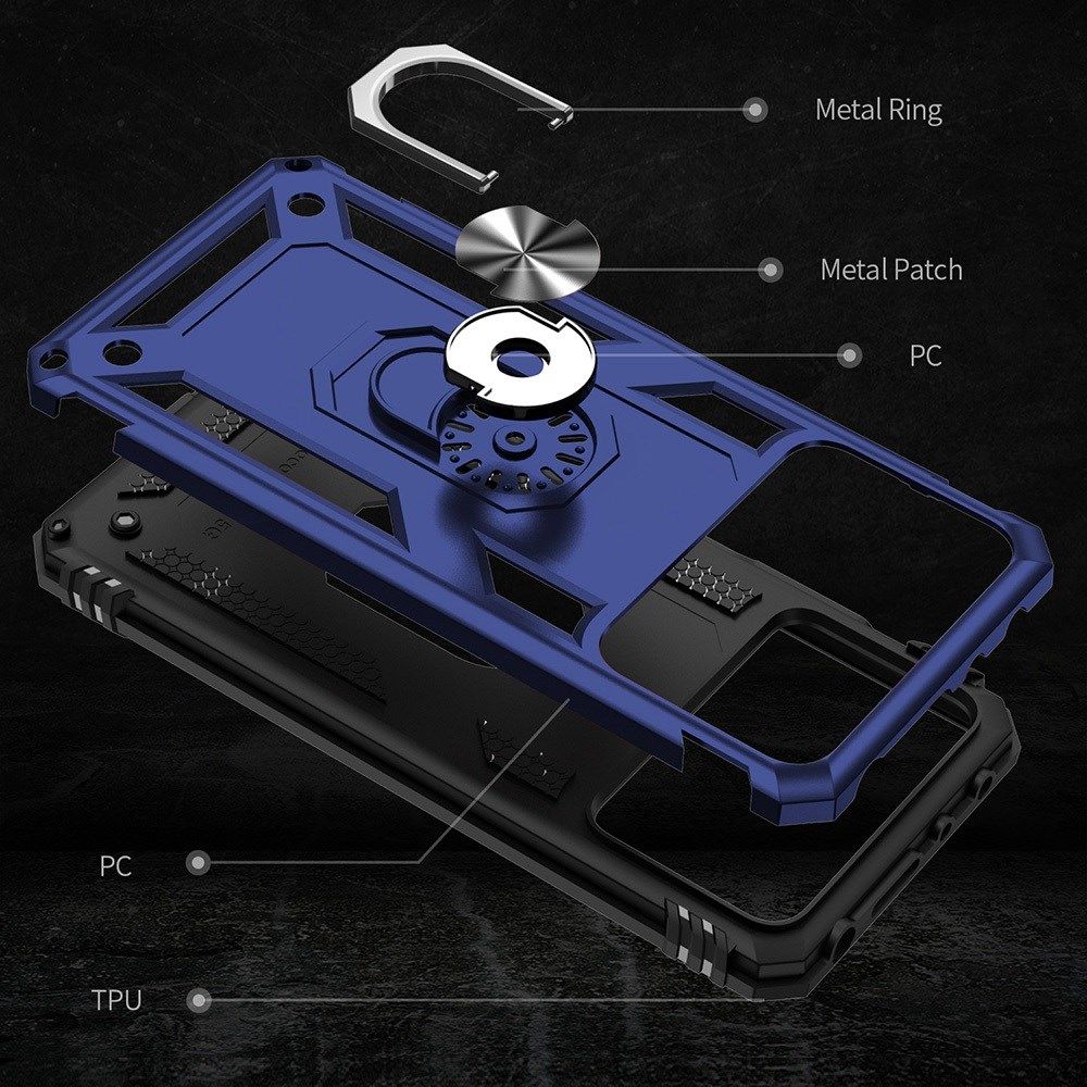 Xiaomi Poco X4 Pro Hoesje Hybride Kickstand Back Cover Blauw afbeelding 6