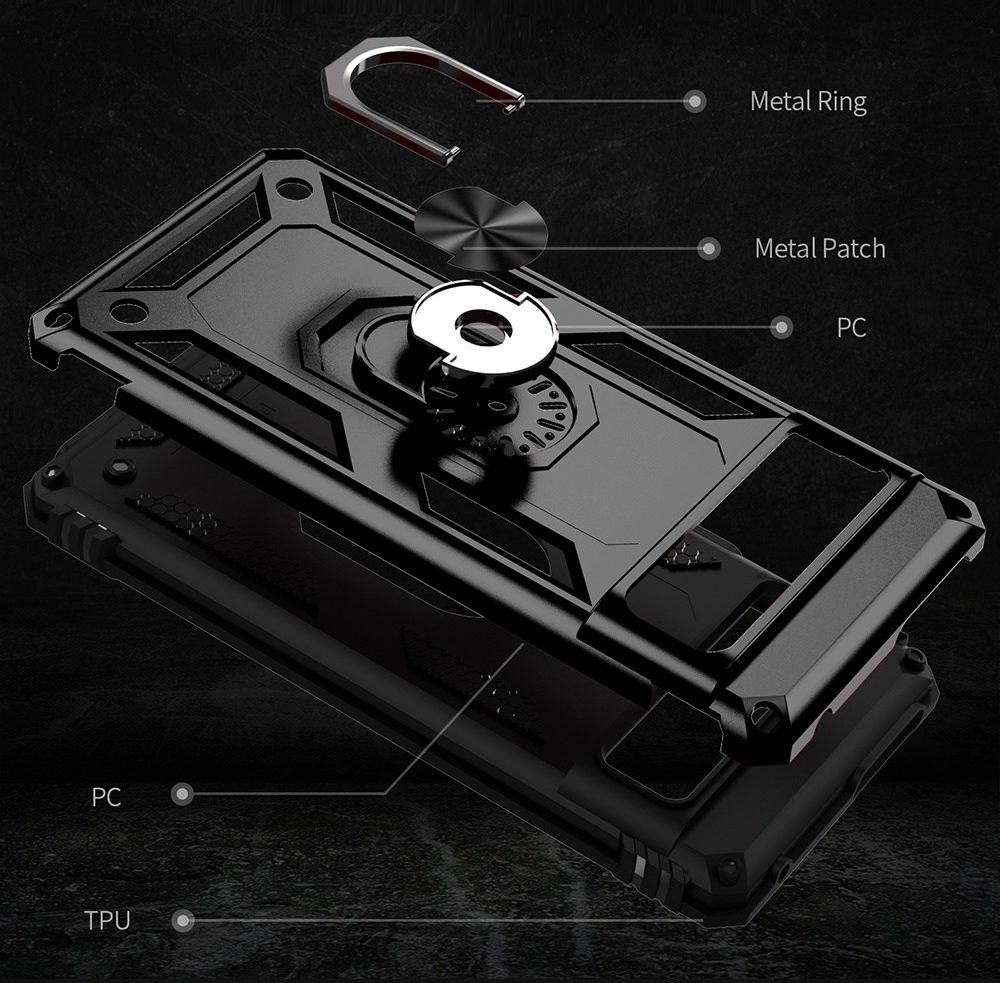 Google Pixel 7 Hoesje Hybride Kickstand Back Cover Zwart afbeelding 7