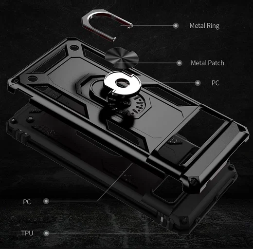 Google Pixel 7 Hoesje Hybride Kickstand Back Cover Zwart afbeelding 7