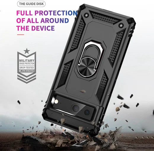 Google Pixel 7 Hoesje Hybride Kickstand Back Cover Zwart afbeelding 4