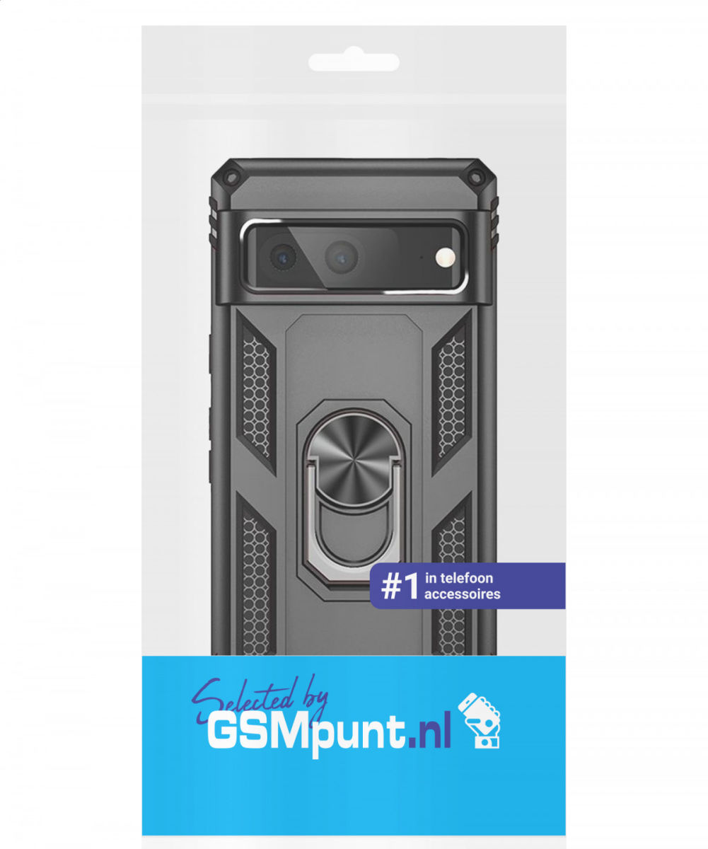 Google Pixel 7 Hoesje Hybride Kickstand Back Cover Zwart afbeelding 9