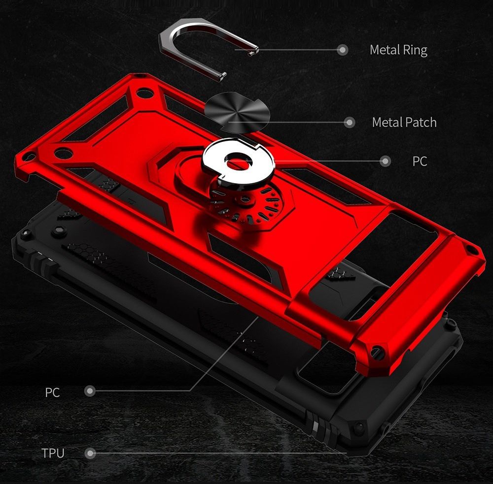 Google Pixel 7 Hoesje Hybride Kickstand Back Cover Rood afbeelding 6