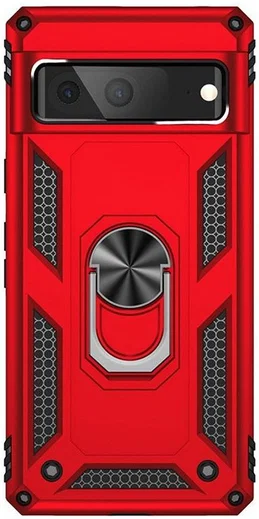Google Pixel 7 Hoesje Hybride Kickstand Back Cover Rood afbeelding 2