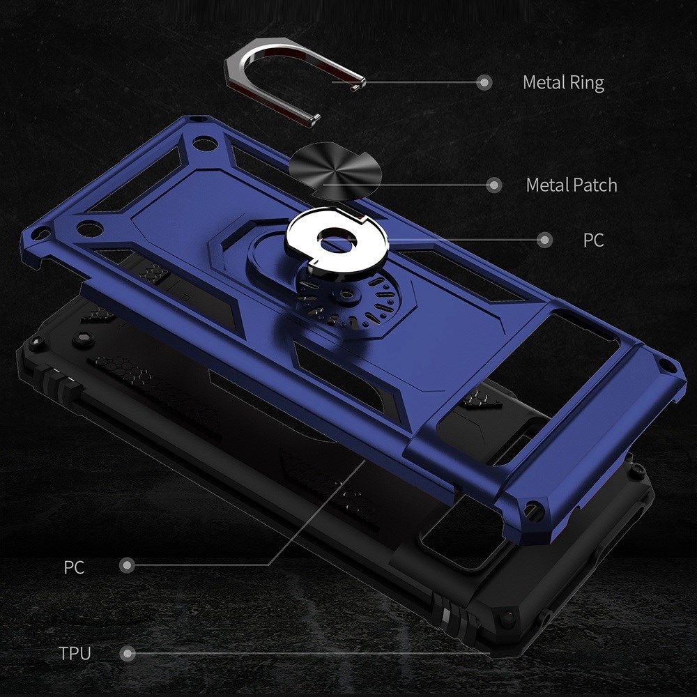 Google Pixel 7 Hoesje Hybride Kickstand Back Cover Blauw afbeelding 6