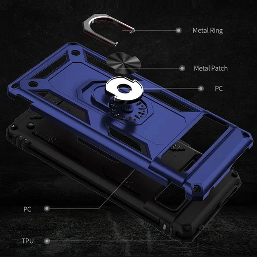 Google Pixel 7 Hoesje Hybride Kickstand Back Cover Blauw afbeelding 6