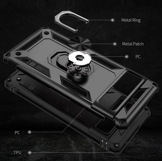 Google Pixel 7 Pro Hoesje Hybride Kickstand Back Cover Zwart afbeelding 7