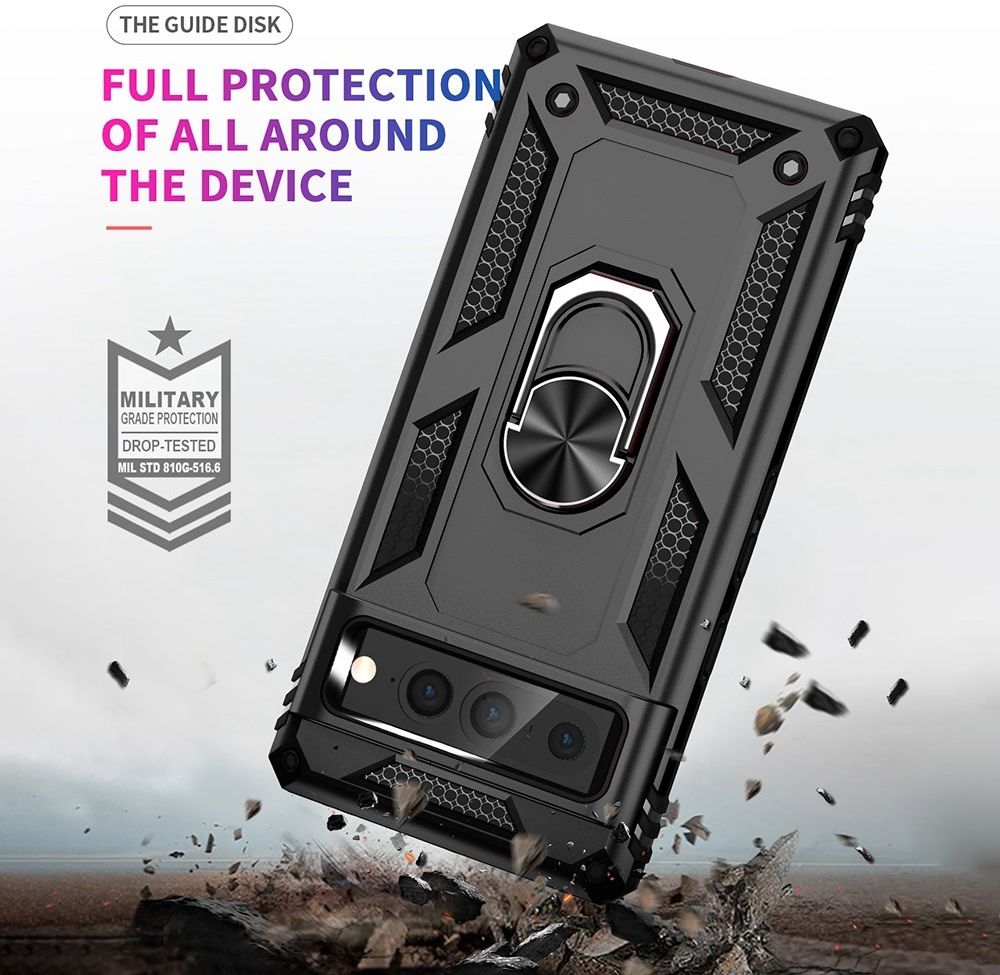 Google Pixel 7 Pro Hoesje Hybride Kickstand Back Cover Zwart afbeelding 4
