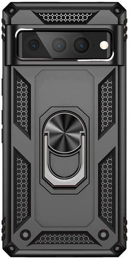Google Pixel 7 Pro Hoesje Hybride Kickstand Back Cover Zwart afbeelding 2