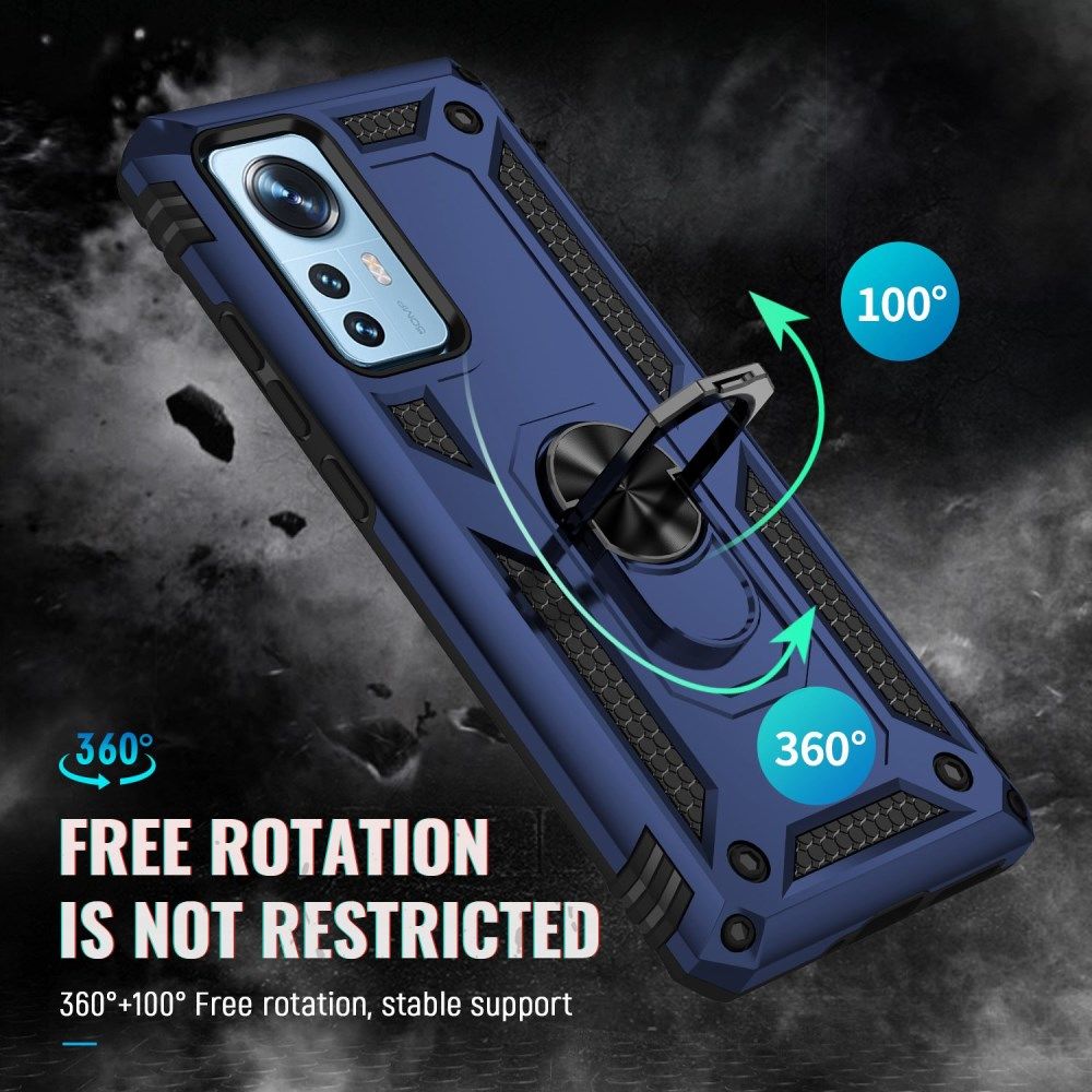 Xiaomi 12 / 12X Hoesje Hybride Kickstand Back Cover Blauw afbeelding 6