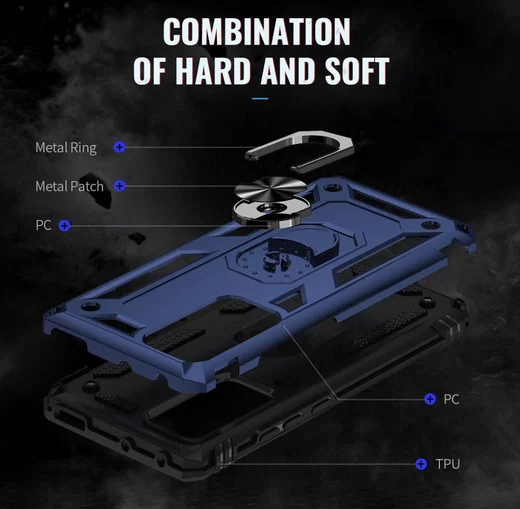 Xiaomi 12 / 12X Hoesje Hybride Kickstand Back Cover Blauw afbeelding 7